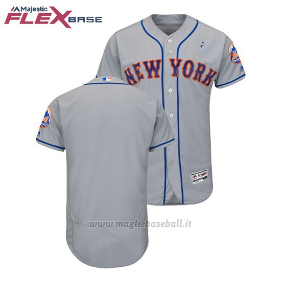 Maglia Baseball Uomo New York Mets Grigio 2018 Dia del Padre Flex Base